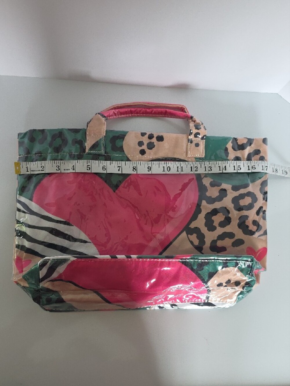 Pink Heart Plastic Tote Bag - Picture 6 of 8